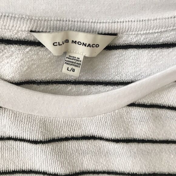 Madewell Club Monaco Bundle of 3 Neutral Striped Beige Tops Linen Cotton Large - Picture 11 of 16